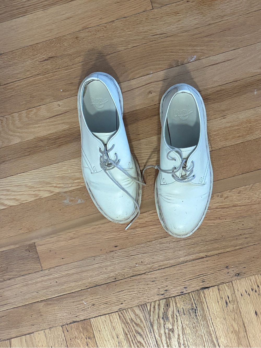 Doc Martens White Leather Derby Nurse Shoes